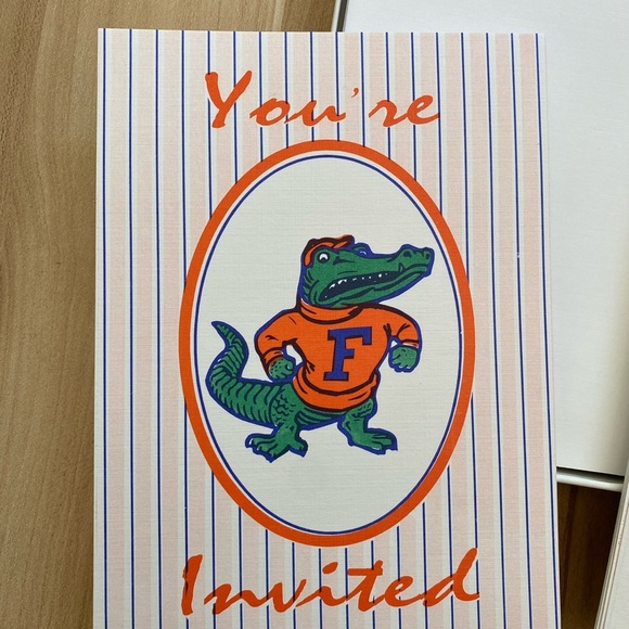 New Vintage University of Florida UF Gators Party Invitations 10 Count Pack - Picture 2 of 8
